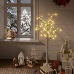 vidaXL Sapin de Noël 120 LED blanc chaud Saule 1 2 m Int/Ext