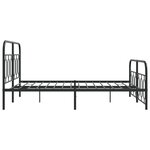 vidaXL Cadre de lit métal avec tête de lit/pied de lit noir 135x190 cm
