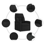 vidaXL Fauteuil inclinable Noir Tissu