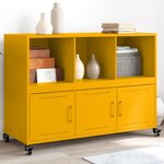 vidaXL Buffet jaune moutarde 100 5x39x72 cm acier