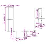 vidaXL Ensemble meuble TV 6 Pièces Blanc brillant Bois d'ingénierie