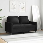 vidaXL Canapé à 2 places Noir 120 cm Tissu
