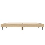 vidaXL Cadre de lit chêne sonoma 135x190 cm bois d'ingénierie