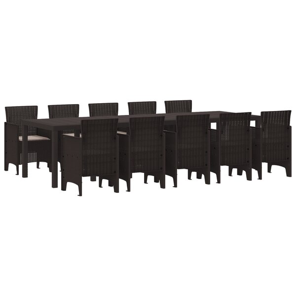 vidaXL Ensemble de salle à manger pour jardin 11 Pièces Marron et Taupe