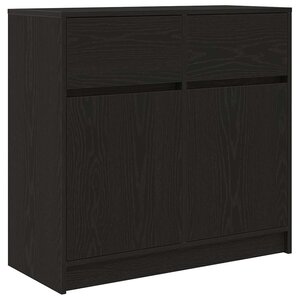 vidaXL Buffet avec tiroir chêne noir 80x34x76 cm bois d'ingénierie