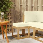 vidaXL Banc de Jardin Blanc 43 x 43 x 45 cm Bois d'Acacia Massif
