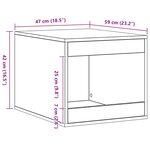 vidaXL Meuble de bac à litière pour chat chêne artisanal 47x59x42 cm