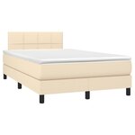vidaXL Sommier à lattes de lit avec matelas LED Crème 120x200 cm Tissu