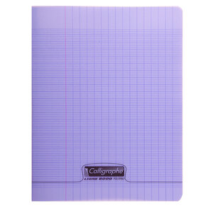 Cahier piqué polypro 24x32 cm 48p séyès 90g violet calligraphe
