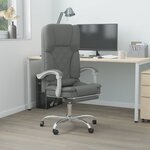 vidaXL Fauteuil de massage inclinable de bureau Gris foncé Tissu