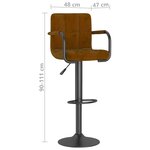 vidaXL Tabouret de bar Marron Velours