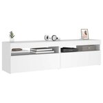 vidaXL Meubles TV 2 Pièces avec lumières LED Blanc 75x35x40 cm