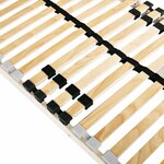 vidaXL Lit à lattes Marron 140 x 190 cm Bois de hêtre massif