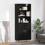 vidaXL Haut Armoire Chêne noir 69 5 x 34 x 180 cm Bois d'ingénierie