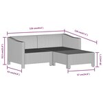 vidaXL Salon de jardin 7 Pièces avec coussins Gris Résine tressée