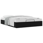vidaXL Cadre de lit ottoman Noir Lit double classique Simili cuir