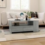vidaXL Table basse sonoma gris 102x55x42 cm bois d'ingénierie