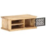 vidaXL Table basse avec porte 90x50x35 cm Bois de manguier solide