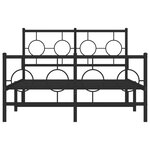 vidaXL Cadre de lit métal sans matelas avec pied de lit noir 120x200cm