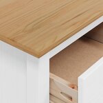 vidaXL Cabinet de chevet HILL Blanc et marron miel 46 x 35 x 65 cm