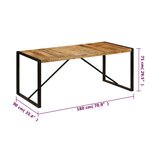 vidaXL Table à manger 180x90x75 cm Bois de manguier massif