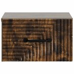 vidaXL Cabinet de chevet mural 2 Pièces Chêne fumé 34 5 x 33 x 20 cm