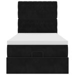 vidaXL Cadre de lit ottoman avec matelas noir 90x190 cm velours