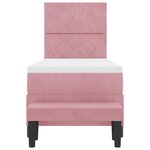 vidaXL Lit à ressorts avec matelas Rose 80 x 200 cm Velours