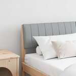 vidaXL Tête de lit capitonnée Gris clair 150 cm Pin massif