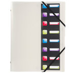 10 Trieurs Crystal - 3 rabats - 8 compartiments - A4 - Couleur aléatoire EXACOMPTA