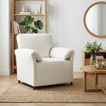 vidaXL Canapé 1 place Crème 88 x 83 x 95 cm Velours