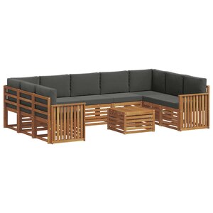vidaXL Ensembles de canapés avec coussin 10 Pièces Naturel et Anthracite