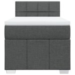vidaXL Sommier à lattes de lit avec matelas Gris foncé 100x200cm Tissu