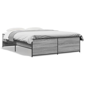 vidaXL Cadre de lit sans matelas sonoma gris 120x200 cm