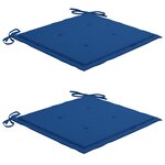 vidaXL Ensemble de bistro 3 Pièces avec coussins bleu royal Bois de teck