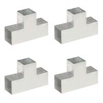 vidaXL Connecteurs de poteau 4Pièces Forme en T Métal galvanisé 101x101mm