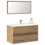 vidaXL Armoire de salle de bain avec miroir chêne artisanal