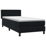 vidaXL Sommier à lattes de lit avec matelas noir 100x220 cm velours