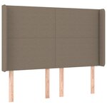 vidaXL Sommier à lattes de lit matelas et LED Taupe 140x200 cm Tissu