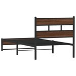 vidaXL Cadre de lit en métal sans matelas chêne marron 90x190 cm