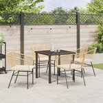 vidaXL Ensemble de salle à manger pour jardin 5 Pièces Marron polyrotin