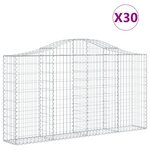 vidaXL Paniers à gabions arqués 30 Pièces 200x30x100/120 cm Fer galvanisé