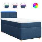 vidaXL Sommier à lattes de lit avec matelas Bleu 100x200 cm Tissu