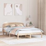 vidaXL Cadre de lit Marron 140 x 200 cm Bois de pin massif
