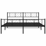 vidaXL Cadre de lit métal sans matelas avec pied de lit noir 183x213cm