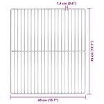 vidaXL Grille de barbecue Argent 45 x 40 cm Acier inoxydable