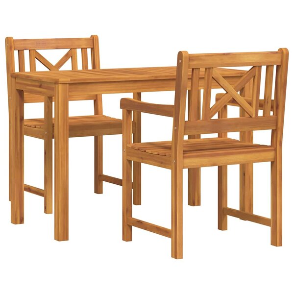 vidaXL Ensemble de salle à manger pour jardin 3 Pièces Marron