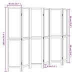 vidaXL Cloison de séparation 6 panneaux blanc bois de paulownia massif