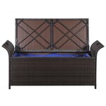 vidaXL Banc de jardin avec coussin 138 cm Résine tressée Marron