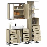 vidaXL Ensemble de meubles de salle de bain 3 Pièces chêne sonoma